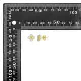 Clear CZ Gold Clover flower Stud Earrings, Sku#LK1302