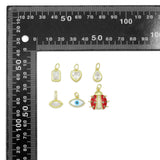 Clear CZ Gold Heart Teardrop Evil Eye charm, Sku#LK1309