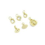Clear CZ Gold Heart Teardrop Evil Eye charm, Sku#LK1309