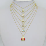 Clear CZ Gold Heart Teardrop Evil Eye charm, Sku#LK1309