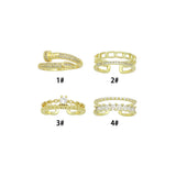 Nail double line Adjustable Ring, Sku#LK1310