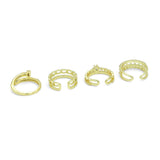 Nail double line Adjustable Ring, Sku#LK1310