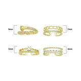 Nail double line Adjustable Ring, Sku#LK1310