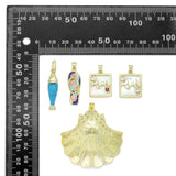 Turquoise Fish Flower Slipper Mother of Pearl MAMA charm,  Mother's Day charm, Sku#LK1312
