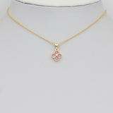 Multi-Color CZ Clover Charm Pendant, Clover Stud Earrring , quatrefoil Charm Earrings, Sku#LK1313