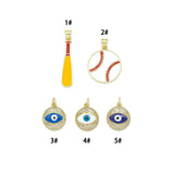 Baseball Evil eye charm, Sku#LK1314