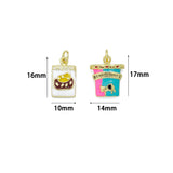 Colorful Enamel  Cheese cake Dessert Ice cream Pint  Charm, Sku#LK1315