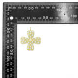 Gold Pearl Turquoise Beads Cross Pendant, Sku#LK1317