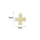 Gold Pearl Turquoise Beads Cross Pendant, Sku#LK1317