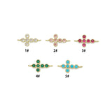 Colorful CZ Gold Cross Connector, Sku#LK1319