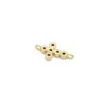 Colorful CZ Gold Cross Connector, Sku#LK1319
