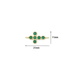 Colorful CZ Gold Cross Connector, Sku#LK1319