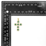 Green Red Rainbow CZ Cross Pendant, Sku#LK1320