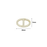 Pavé Oval Buckle Connector, Pave oval bar Connector, Sku#LK1321