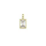 Big Clear CZ Rectangle Pendant charm, Sku#LK1323