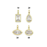 Big Clear CZ Rectangle Pendant charm, Sku#LK1323