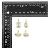Big Clear CZ Rectangle Pendant charm, Sku#LK1323