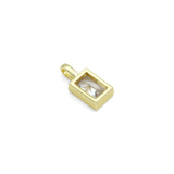 Big Clear CZ Rectangle Pendant charm, Sku#LK1323