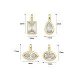 Big Clear CZ Rectangle Pendant charm, Sku#LK1323