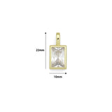 Big Clear CZ Rectangle Pendant charm, Sku#LK1323