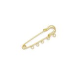 Gold Safety Pin Charm Holder for necklace making, Sku#LK1325