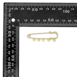 Gold Safety Pin Charm Holder for necklace making, Sku#LK1325