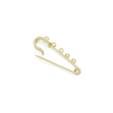 Gold Safety Pin Charm Holder for necklace making, Sku#LK1325