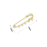 Gold Safety Pin Charm Holder for necklace making, Sku#LK1325