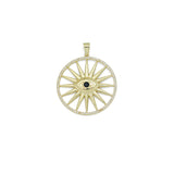 Large Gold Evil Eye Pendant charm, Sku#LK1326