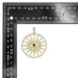Large Gold Evil Eye Pendant charm, Sku#LK1326