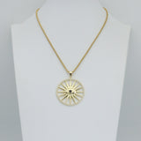 Large Gold Evil Eye Pendant charm, Sku#LK1326