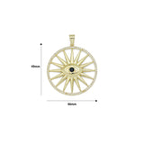 Large Gold Evil Eye Pendant charm, Sku#LK1326
