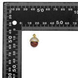 Micro Pave CZ Inlaid Cap Natural Stone Acorn Pendant Charms, Sku#LK1333