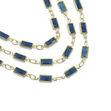 18K Triple Gold Plated Rectangle Crystal Bezel Link Chain ,Jewelry Making Chain, LK1336