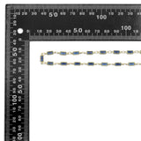 18K Triple Gold Plated Rectangle Crystal Bezel Link Chain ,Jewelry Making Chain, LK1336