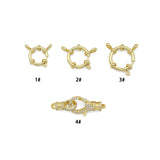 Gold Plated Spring Ring & CZ Pave Lobster Clasp Connectors – Decorative Jewelry Clasps for Necklace and Bracelet Making, Sku#LK1339