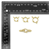 Gold Plated Spring Ring & CZ Pave Lobster Clasp Connectors – Decorative Jewelry Clasps for Necklace and Bracelet Making, Sku#LK1339