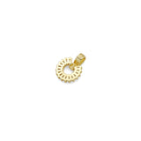 Clear Baguette CZ Gold Round Ring Stud Earrings Pendant,Sku#LK1340