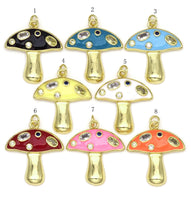 Colorful Enamel Mushroom Shape Pendant, Sku#LK455