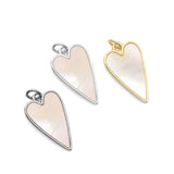 Gold Mother of Pearl Heart Charm, Sku#LK820