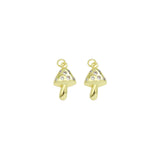 CZ Mushroom Gold Charm, Sku#LK913