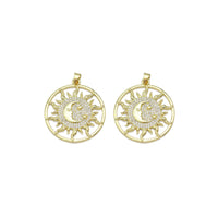 CZ Sun Cresent Moon Star Charm, Sku#LK917