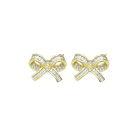 Baguette CZ Bowknot Connector Charm, Sku#LK919