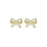 Baguette CZ Bowknot Connector Charm, Sku#LK919