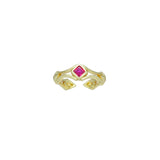 Gold Ruby Rhombus CZ Adjustable Ring, Sku#LK980