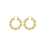 gold Twisted Hoop Earrings, Sku#LK997