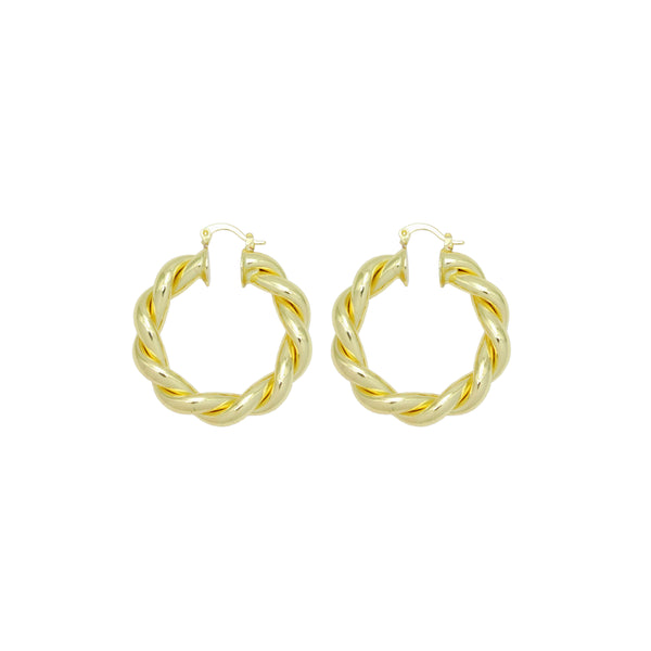 Shinny gold Twisted Hoop Earrings, Sku#LK997