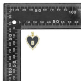 Black Heart with rectangle Gemstone charm,  Heart charm, Sku#LX1000