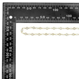 Gold Silver Crystal Bezel Station Chain by Yard, Crystal Rosary Chain for Jewelry Making, LX1034