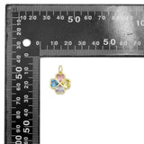 Colorful CZ Clover Flower charm,  Flower charm, Sku#LX1035